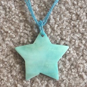 Blue shell star necklace